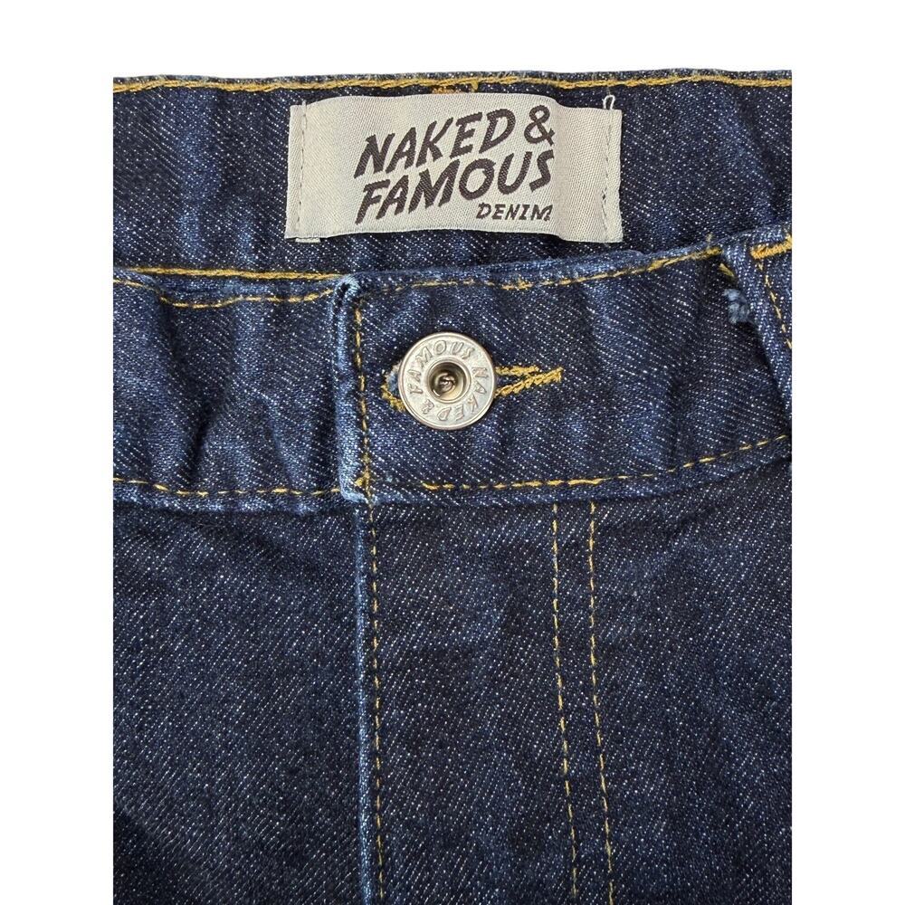 NAKED & FAMOUS Bestie Mid Rise Cropped Barel Leg Jean Sz 26 Blue Comfort Indigo - Picture 3 of 8